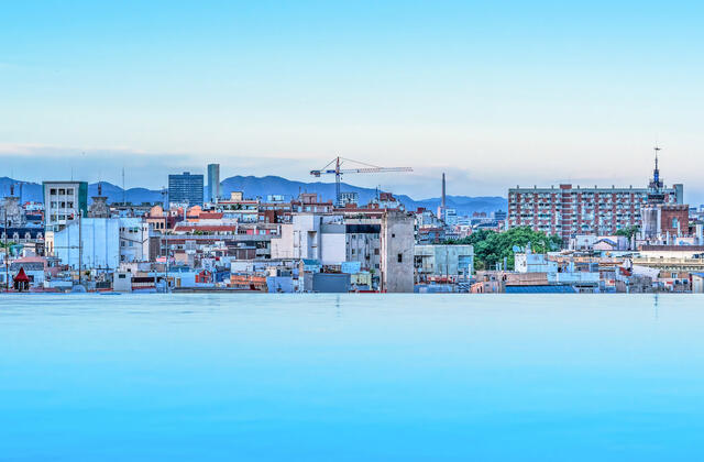 Barcelona cityscape framed in