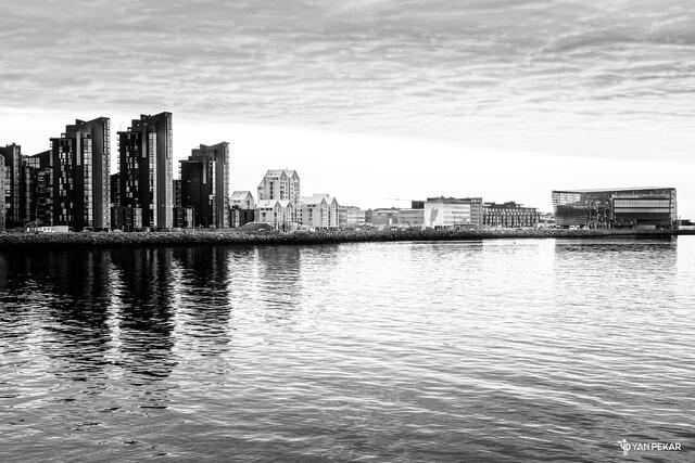 A framed cityscape