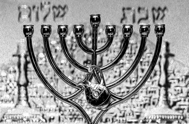 Menorah with Shabbat tray